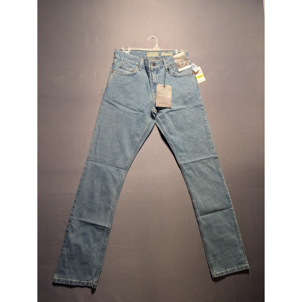 Fort Knox Jeans Mens 30x34 Blue Denim Straight Leg Medium Wash Casual Travel